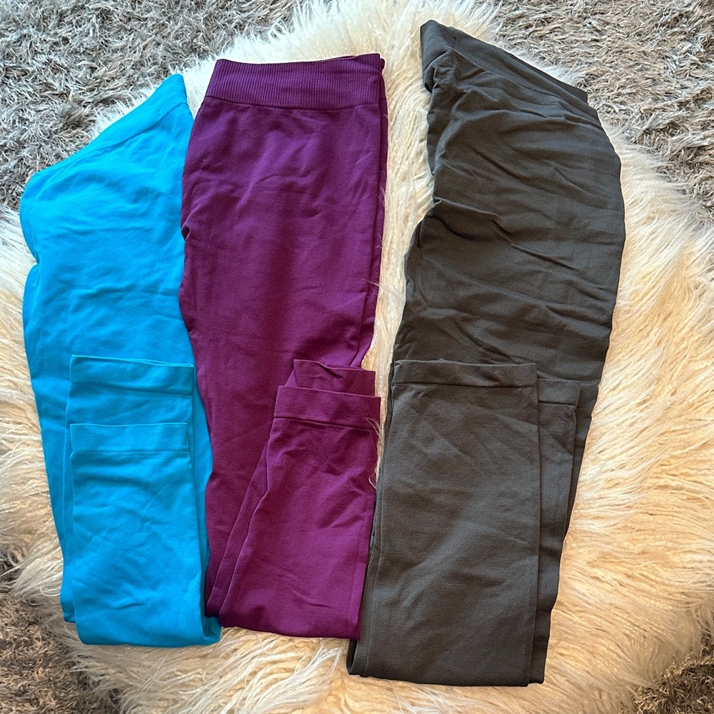 F&F Women's Leggings Set - Blue, Purple, and Gray
